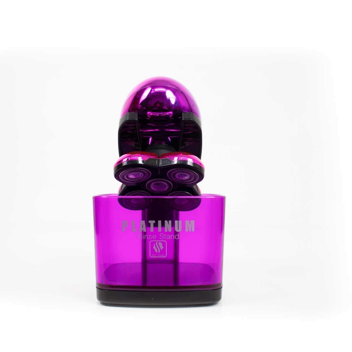 Premium Skull Shaver Butterfly Kiss Electric Razor for Women - Purple Shaver with Platinum Rinse Stand & Travel Case (Black) - Perfect Gift Set for Travel, Home Use & Sensitive Skin Care