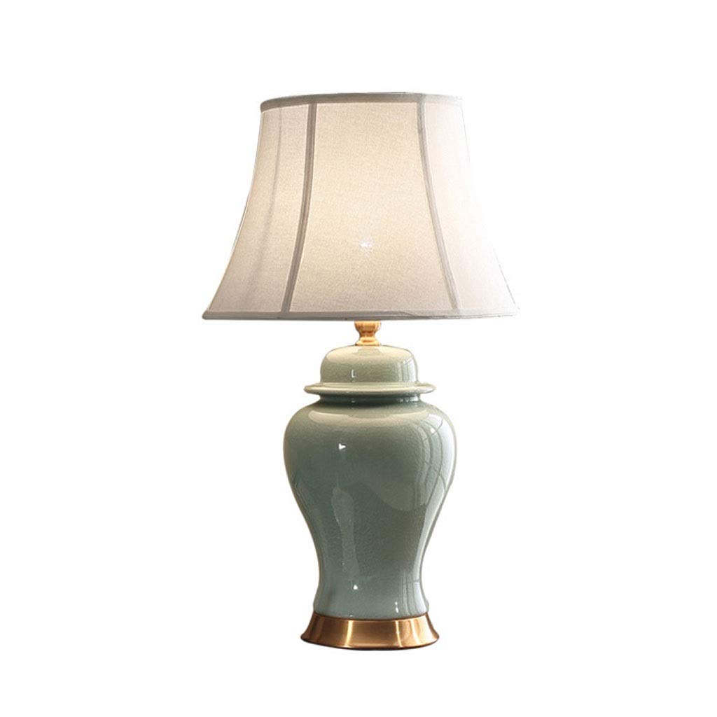 AVEO Ceramic Table Lamp with Fabric Shade - Modern Push Button Nightstand & Desk Lamp for Bedroom, Living Room, Office | Warm Ambient Lighting for Reading, Relaxation & Home Decor (Color: C)