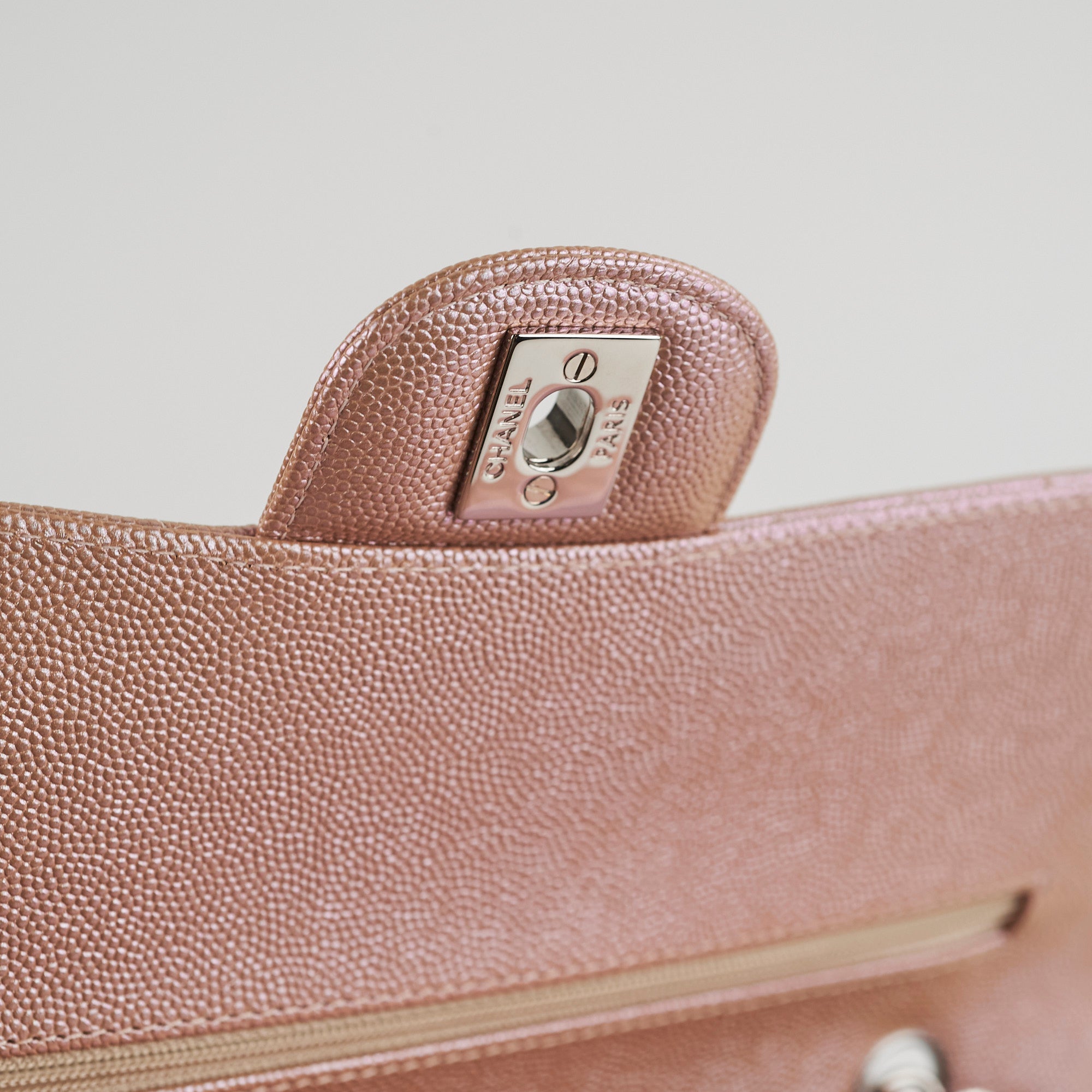 Chanel Medium Classic Double Flap Bag in Iridescent Rose Gold - 18B Collection | Luxury Handbag for Women, Evening Parties & Special Occasions