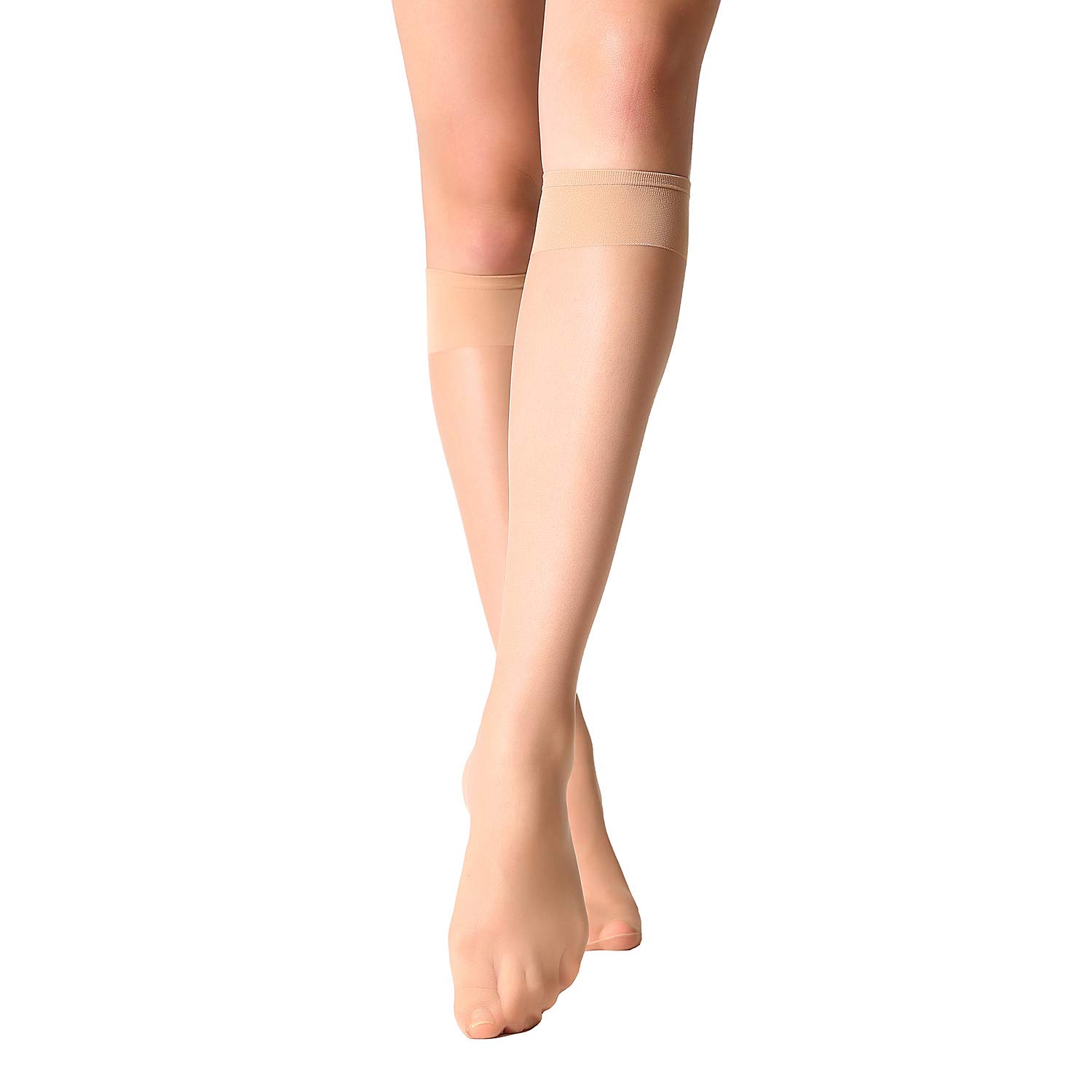 MANZI 12 Pairs Women's Sheer Knee High Stockings & Pantyhose - Perfect for Office, Party & Everyday Wear
