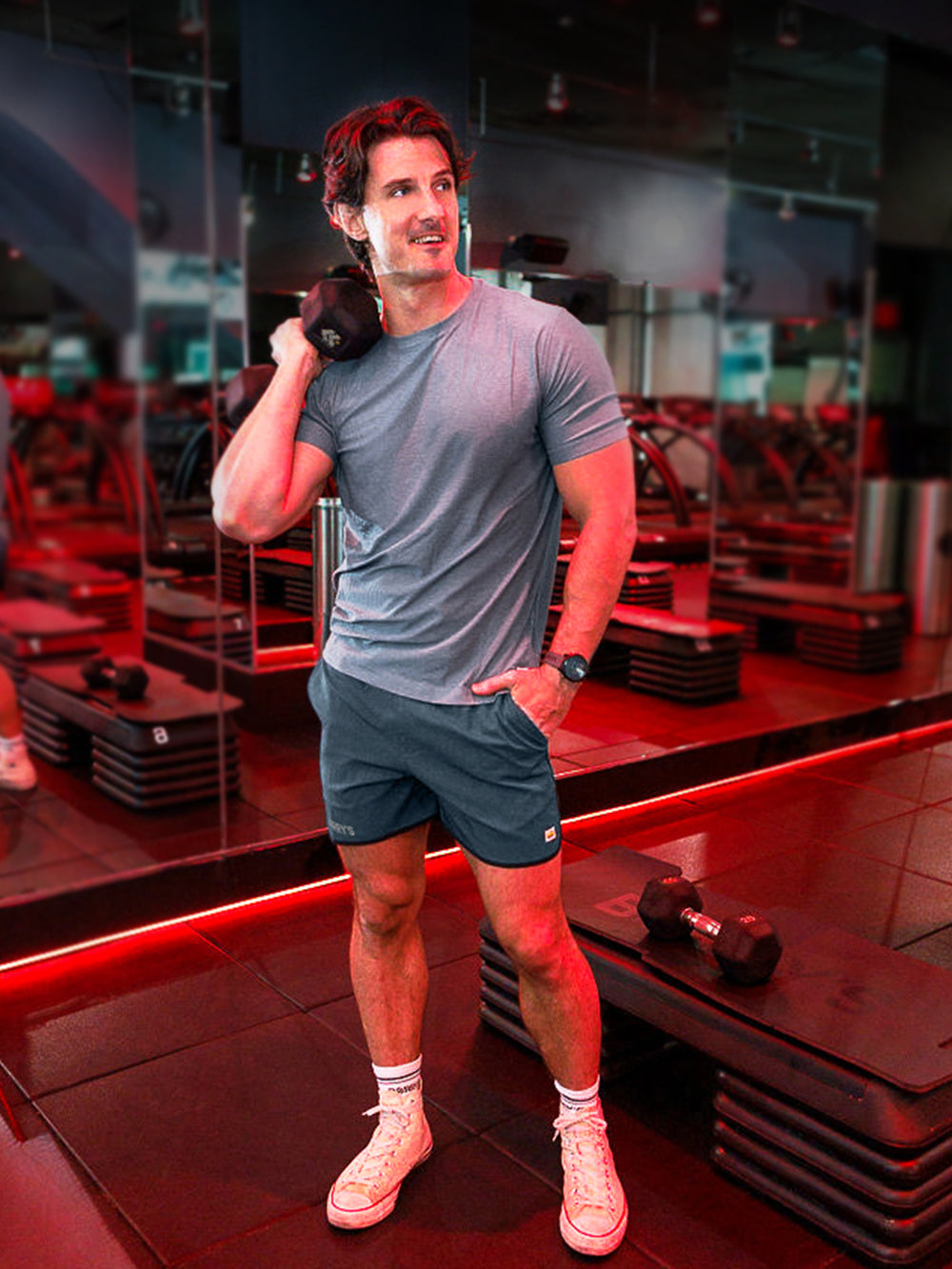 Vuori Dusty Blue Strato Tech Tee - Moisture-Wicking Performance Shirt for Men - Perfect for Running, Gym & Outdoor Activities