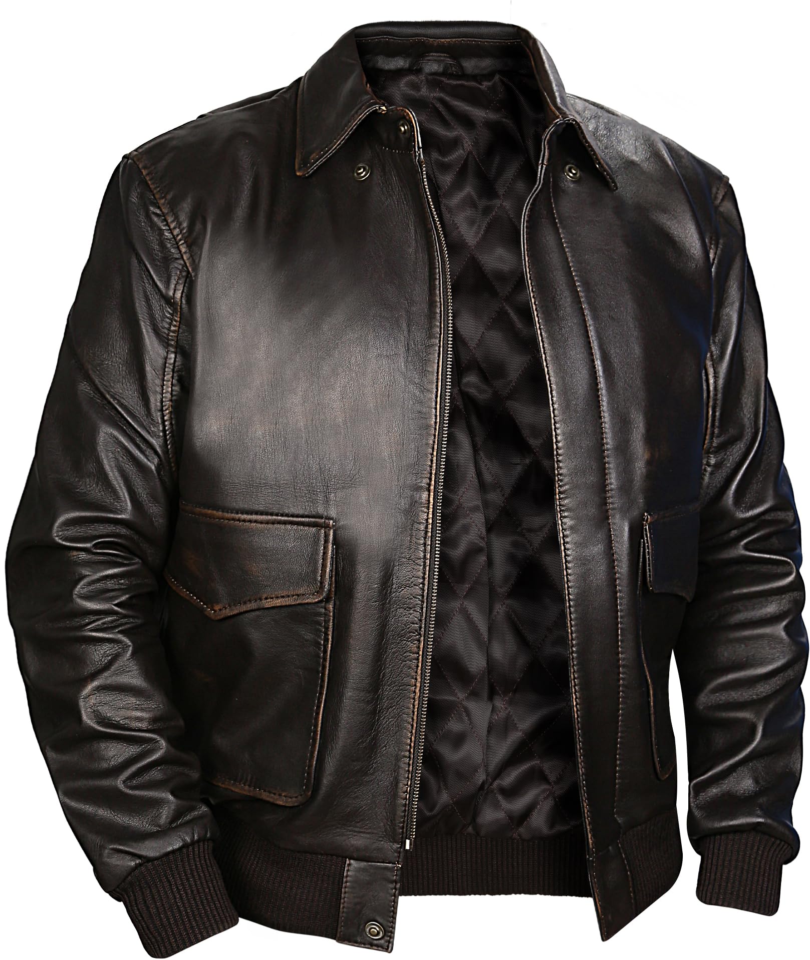 **Indiana Jones Jacket - Genuine Brown Leather A2 Bomber Jacket - WW2 Pilot Aviator Coat with Sheepskin Lining - Perfect for Cosplay, Halloween & Vintage Fashion**
