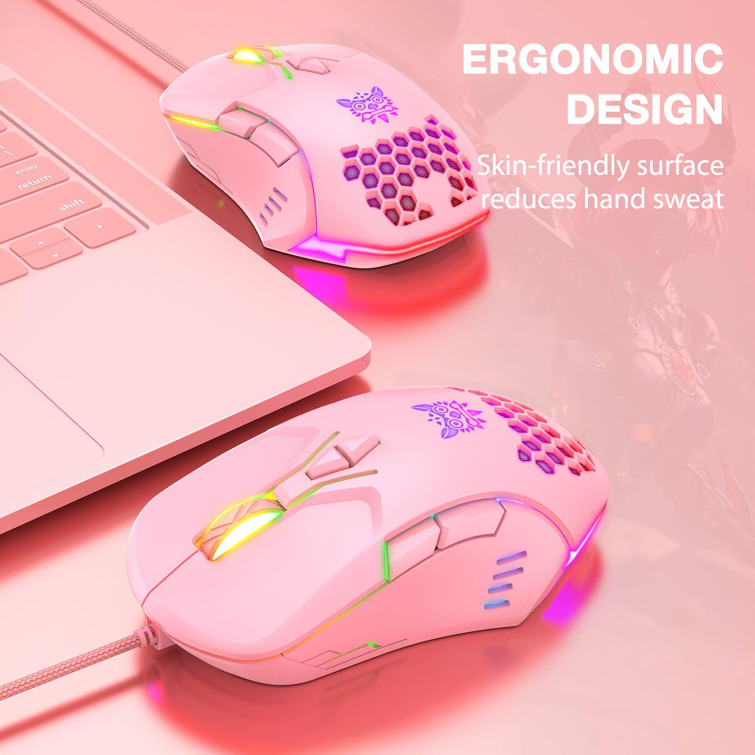 ONIKUMA CW902 Wired Gaming Mouse with 7 RGB LED Backlit Modes, 7200 DPI, Ergonomic Design - Perfect for PC Gaming, Office Work & Streaming Setup
