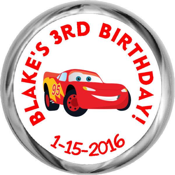 Disney Pixar Cars Lightning McQueen & HERSHEY'S Chocolate Birthday Party Stickers for Kids - Perfect for Scrapbooking, Gift Wrapping, and Party Decorations