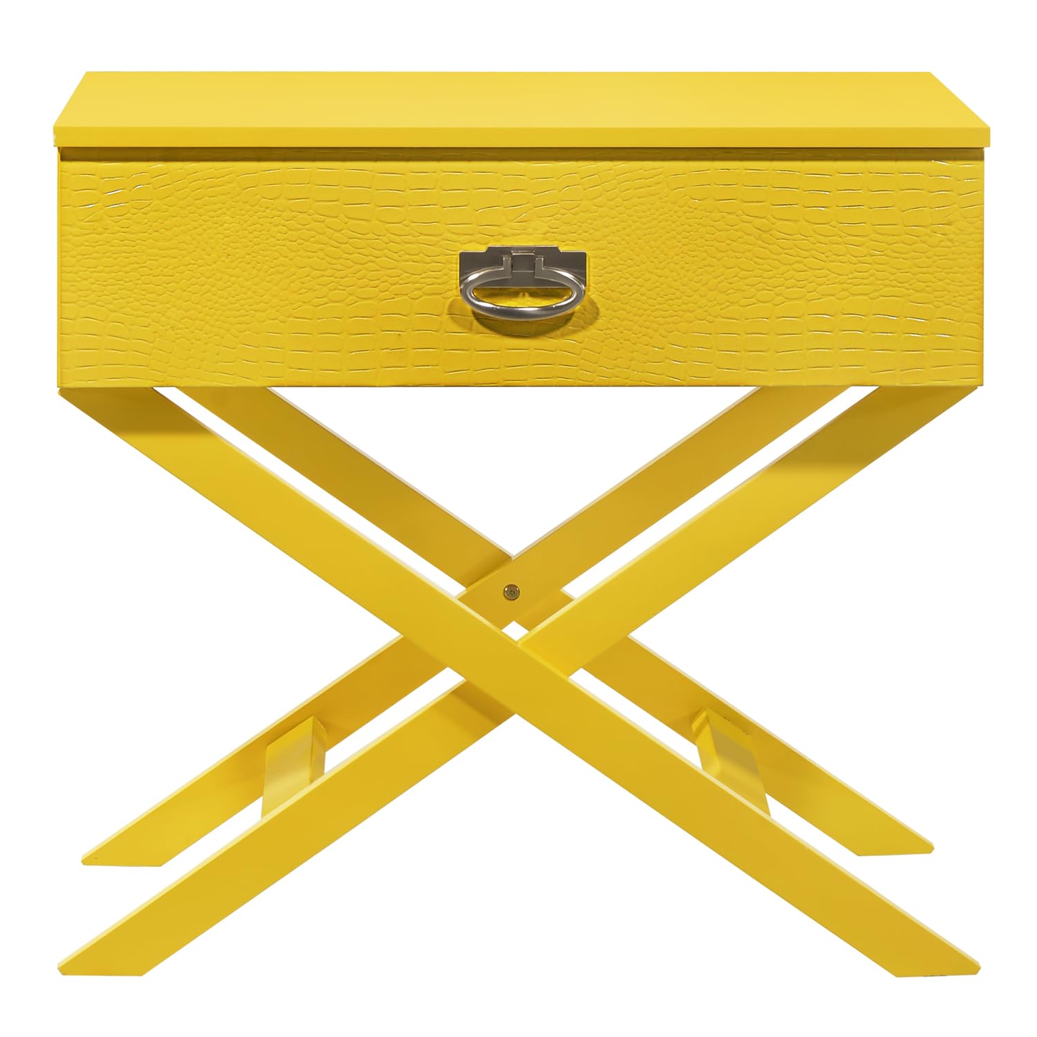 Xavier 1-Drawer Yellow Nightstand - 25