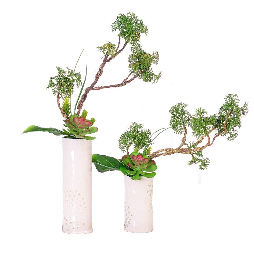 TOMYEUS Artificial Potted Plants - Mini Faux Plastic Trees in White Pots, Indoor Desk Decor for Home & Office | Perfect for Living Room, Bedroom, Workspace & Gift Giving