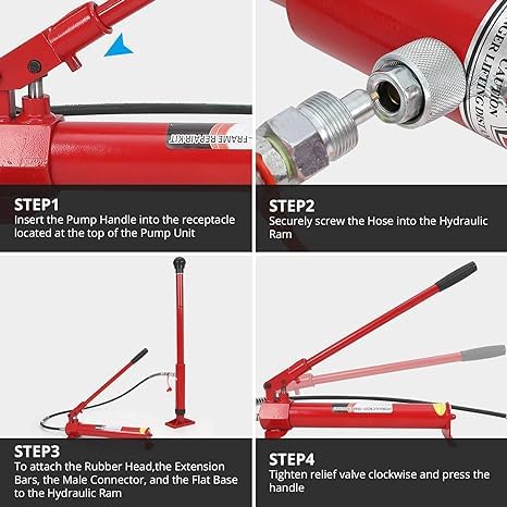 20 Ton Porta Power Hydraulic Jack Kit - 3.9ft Oil Hose, Auto Body Frame Repair Tool with Storage Case for Car, Truck & Farm Equipment | Perfect for Garage Repairs, Collision Fixes & Heavy Duty Maintenance