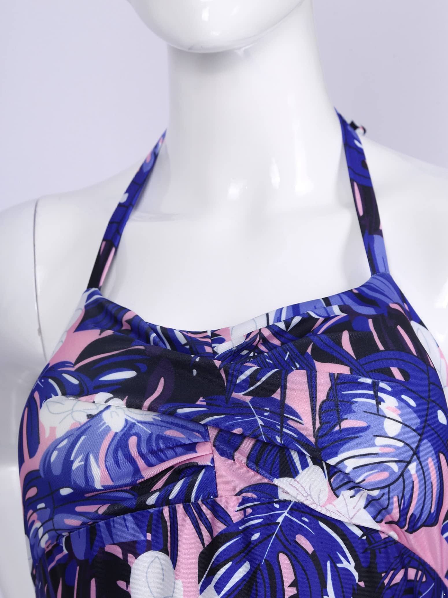 Maternity Ruched One Piece Swimsuit - Halter Boyleg Pregnancy Monokini Bathing Suit for Women | Perfect for Beach, Pool & Maternity Photoshoots
