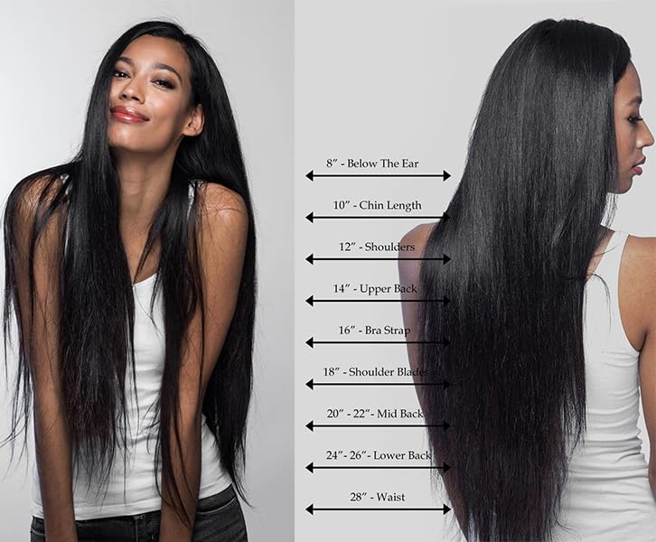 100% Unprocessed Brazilian Virgin Human Hair Bundles - Straight 18 20 22 24 Inches Natural Color for Women | Perfect for Weaves, Extensions & Styling