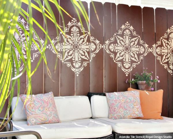 Marisol Damask Tile Stencil - Reusable DIY Wall & Floor Stenciling Kit for Home Decor, Bathroom, Kitchen Backsplash - Perfect for Painting Patterns on Ceramic, Wood, Concrete Surfaces
