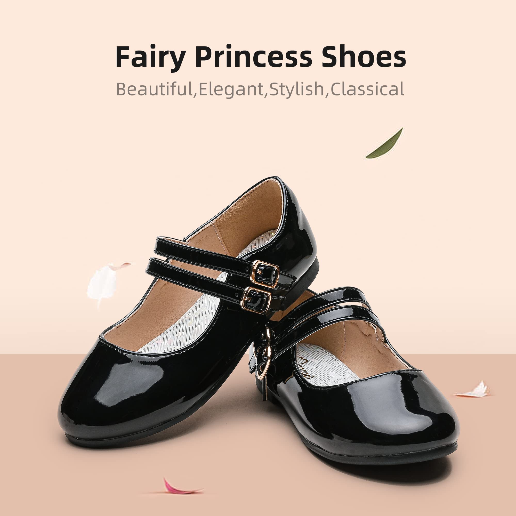 **Princess Wedding Dress Shoes for Girls - Toddler & Big Kids Flats for Special Occasions, Parties & Formal Events**