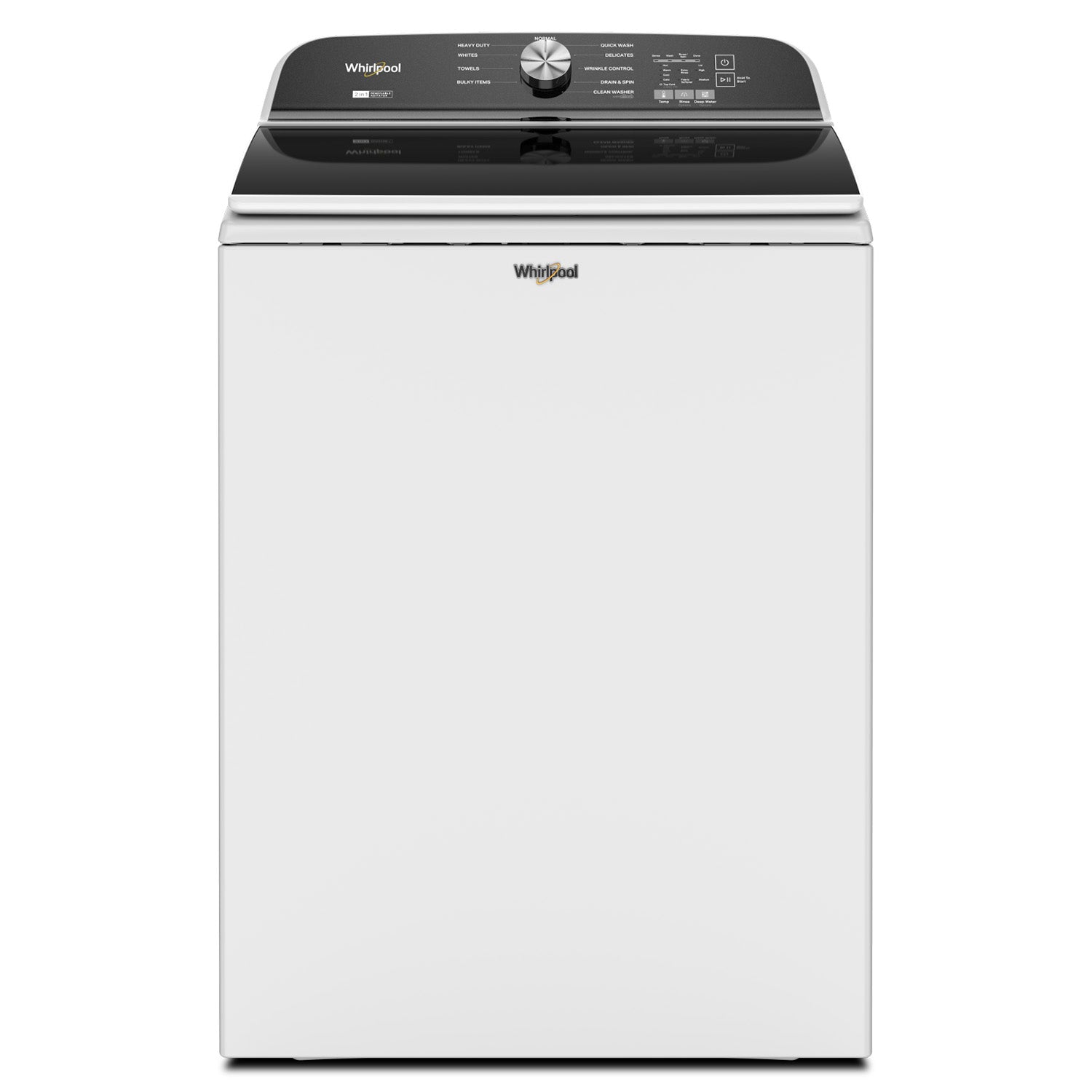 Whirlpool WTW6157PW 6.1 Cu Ft White Top Load Washing Machine - Large Capacity Laundry Washer for Family Homes & Apartments