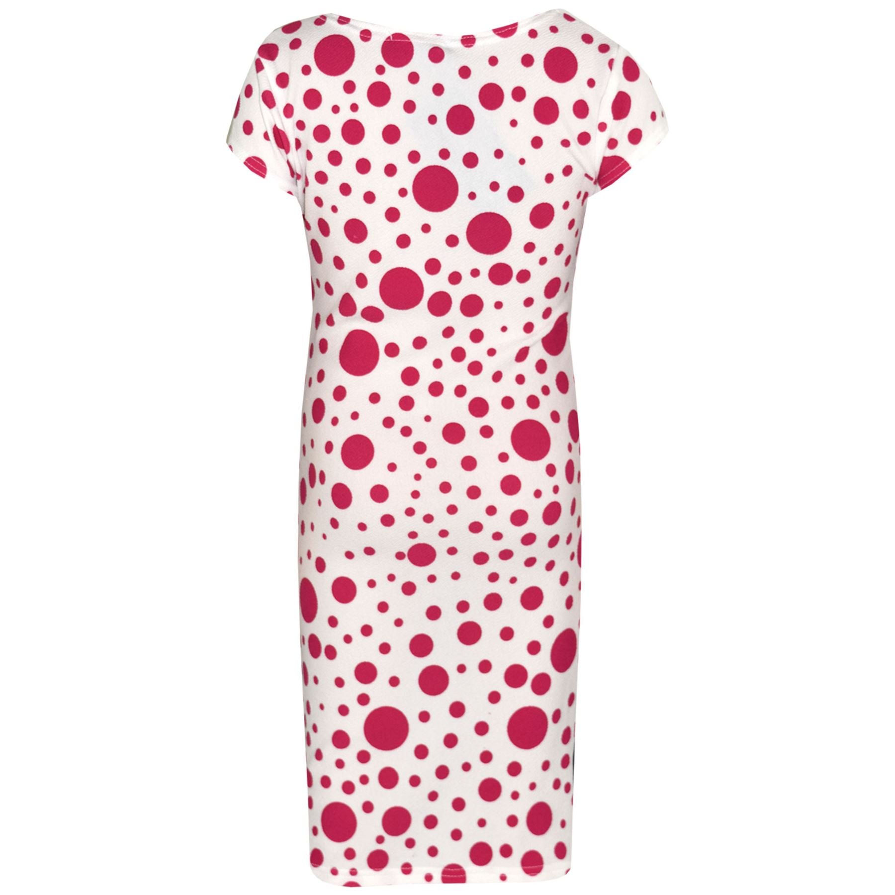 Girls Pink Polka Dot Print Midi Skater Dress with Crop Top & Leggings Set for Kids 7-13 Years - Perfect for Birthday Parties, School Events & Casual Outings
