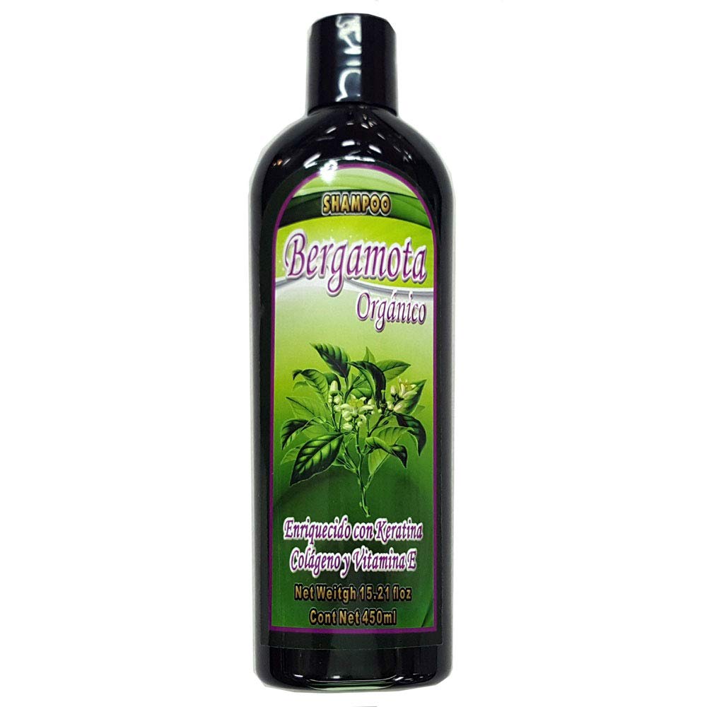 Organic Bergamot Shampoo 15.21 Fl Oz - Keratin, Collagen & Vitamin E Enriched for Damaged Hair Repair - Sulfate-Free & Paraben-Free for Daily Hair Care & Scalp Nourishment
