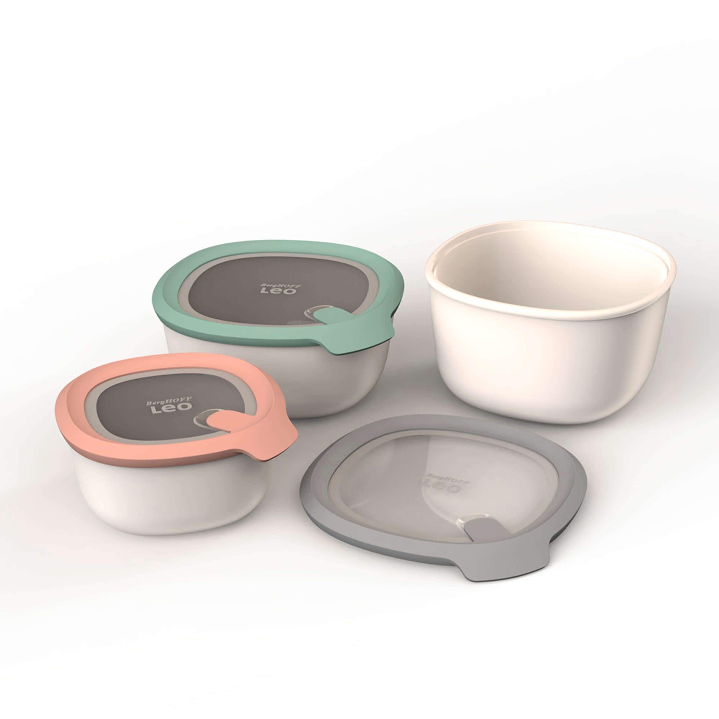 BergHOFF LEO 3-Piece BPA-Free Food Storage Container Set | Airtight Leak-Proof Lunch Box for Office, School & Travel | Microwave & Dishwasher Safe