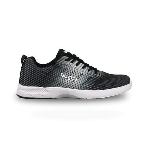 ELITE Men's Wave Black/Grey Bowling Shoes - Comfortable & Durable for League Play & Casual Bowling