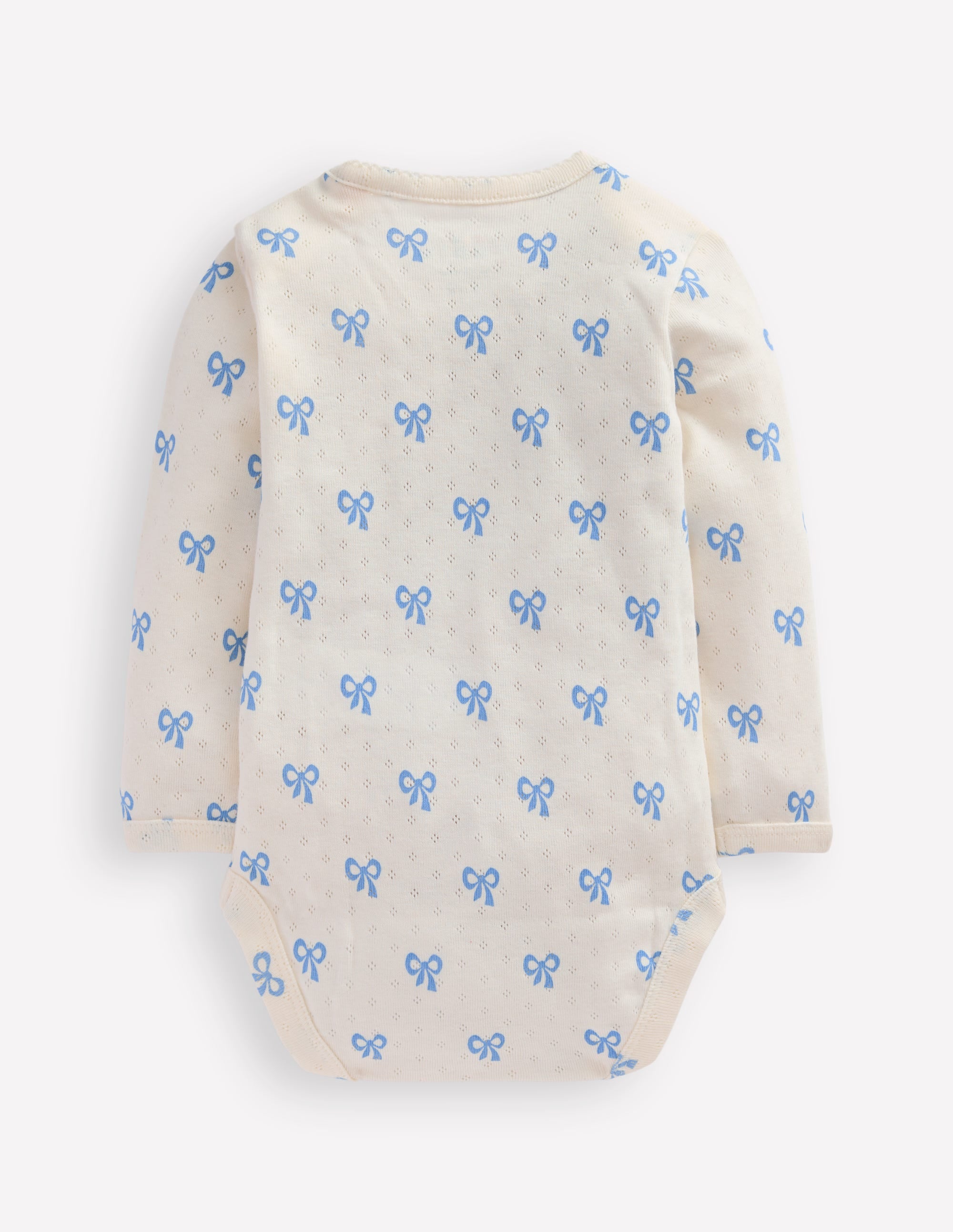 3 Pack Baby Pointelle Bodysuits - Soft Ivory with Tiny Bows | Newborn Essentials for Photo Shoots, Gifts & Everyday Wear