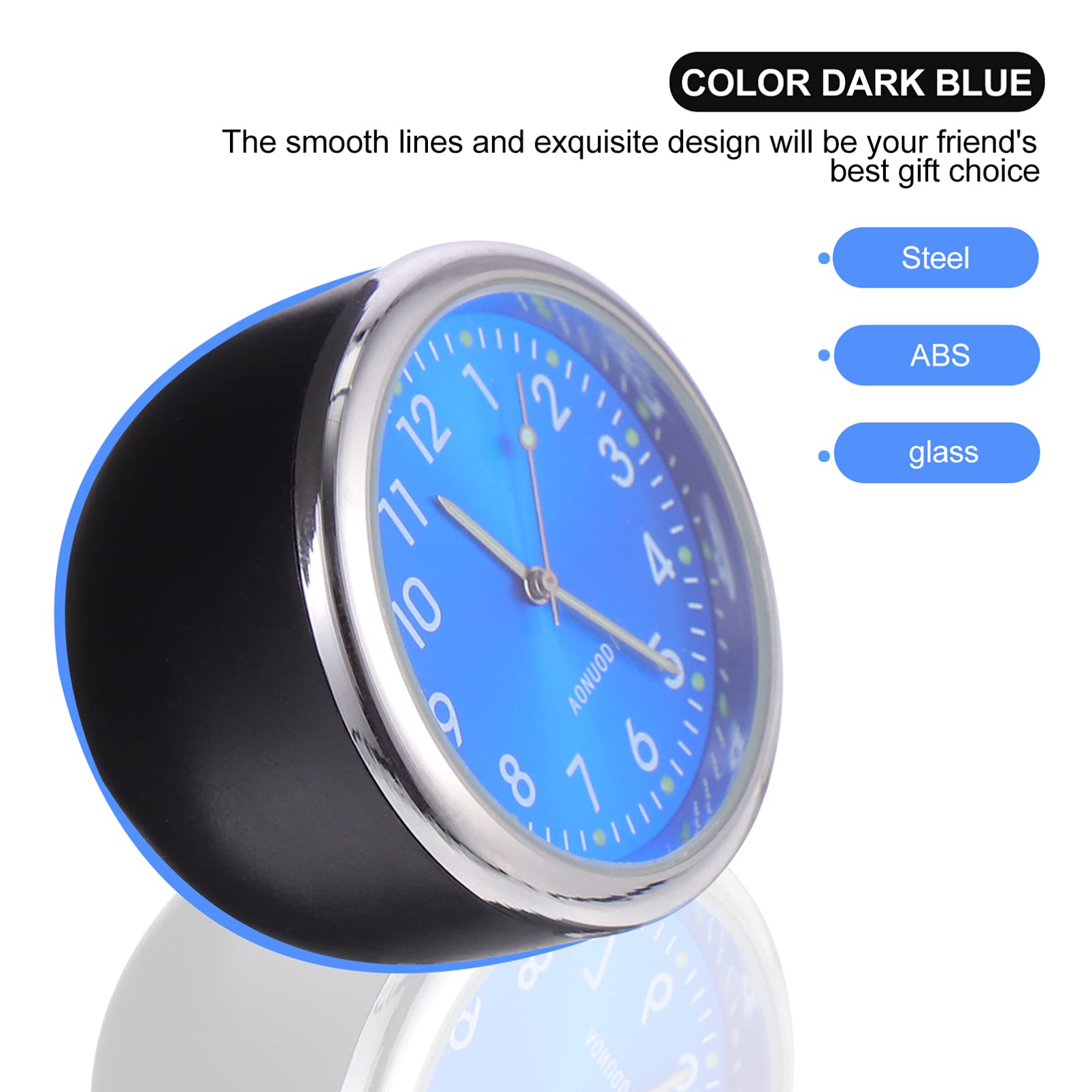 1pc Mini Car Dashboard Clock with Luminous Display, Quartz Hygrometer, and Mount for Vehicles - Perfect for Night Driving and Interior Decoration