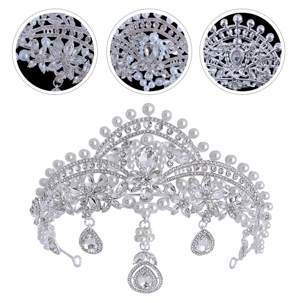 FOMIYES Pearl Rhinestone Crown - Elegant Bridal Tiara with Diamonds & Rhinestones for Bride, Queen, Wedding, Prom | Perfect for Weddings, Pageants, Proms, and Special Occasions