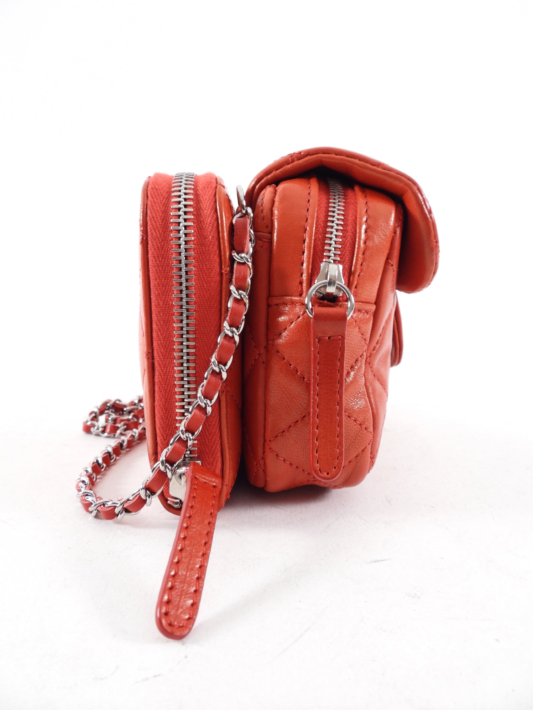 Chanel Red Lambskin Mini Flap Wallet on Chain Crossbody Bag for Women | Luxury Designer WOC Purse with Gold-Tone Hardware | Perfect for Evening Parties, Date Nights & Special Occasions