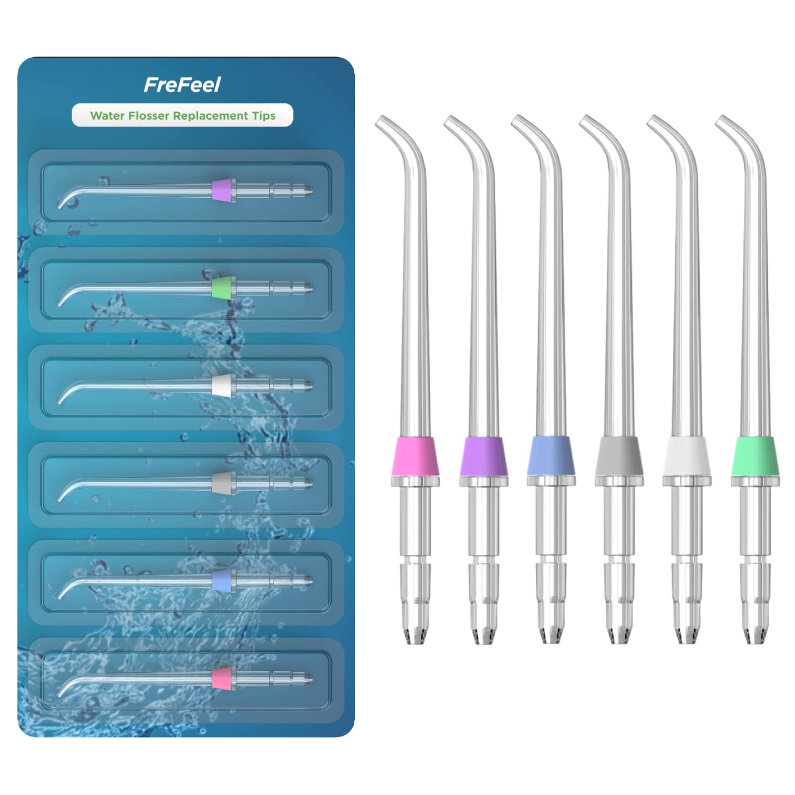 Waterpik Replacement Heads & Water Flosser Picks - 6 Classic Jet Tips for Optimal Oral Hygiene at Home