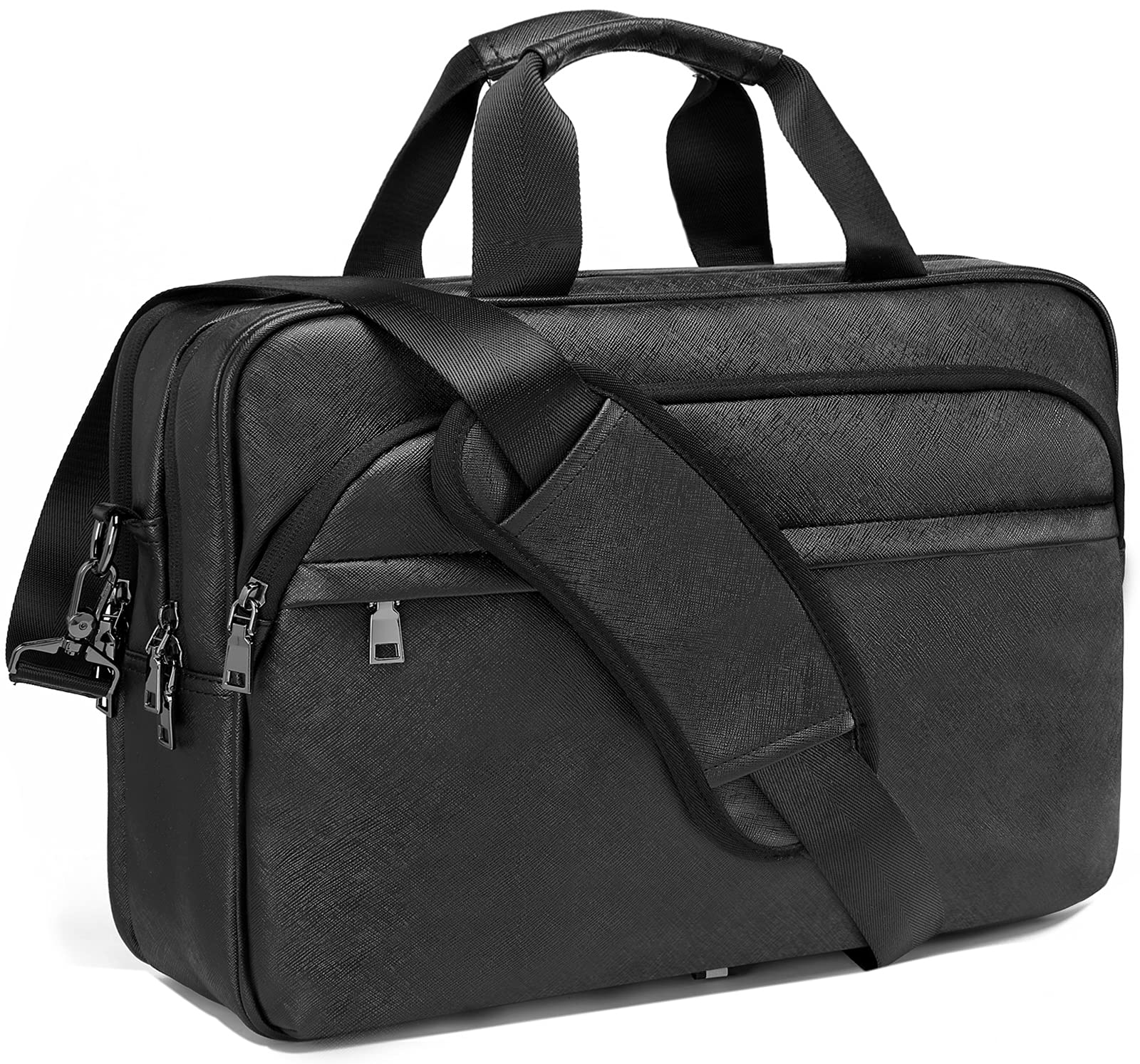 15.6 Inch Water Resistant Anti-Theft Leather Laptop Bag for Women & Men, Durable Laptop Briefcase for Work, Travel, and Business Meetings