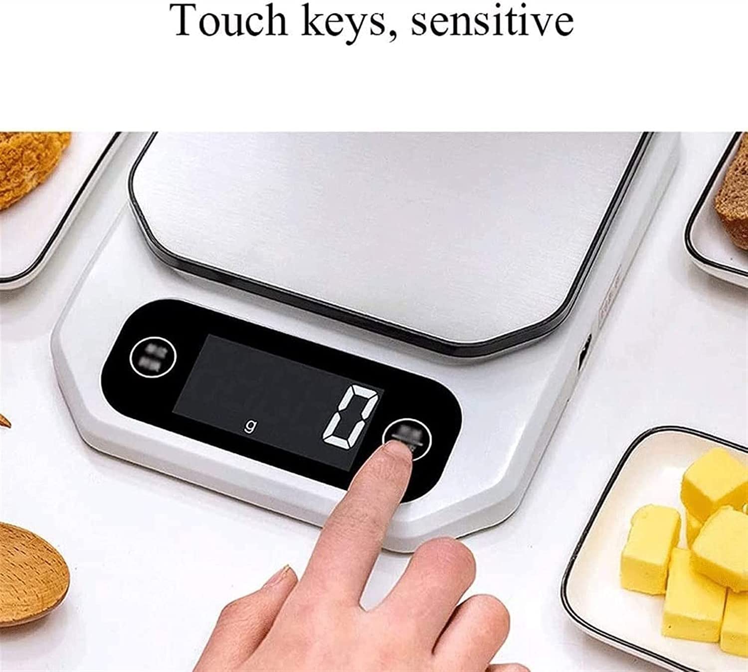 Premium Digital Kitchen Scale - 5kg/11lb Stainless Steel Food Scale with LED Display, Tare & PCS Function - Precise Weighing for Cooking, Baking, Jewelry, and Medicine | Perfect for Home Chefs, Bakers & Small Businesses