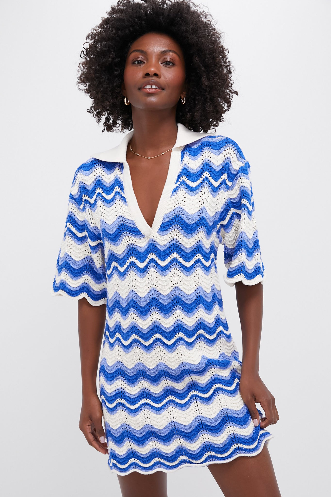 Blue Wave Leighton Mini Dress - Flowy Summer Dress for Women, Casual Beach Dress with Pockets, Perfect for Vacation, Party & Date Night