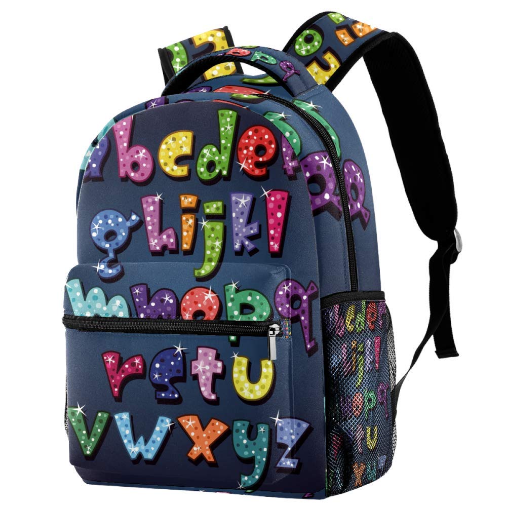 LORVIES Lightweight Classic Backpack for School & Travel - Cute Alphabet Print Backpack for Girls, Women, Teens & Kids | Perfect for School, College, Day Trips & Outdoor Adventures