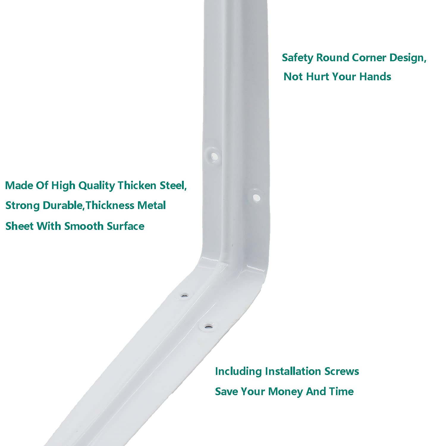 4 Pack Heavy Duty Metal Floating Shelf Brackets - ULIFESTAR Rustic Farmhouse Decorative L-Shaped Shelf Supports with Screws, White - Perfect for Kitchen, Bathroom, Living Room & Home Office Storage Solutions