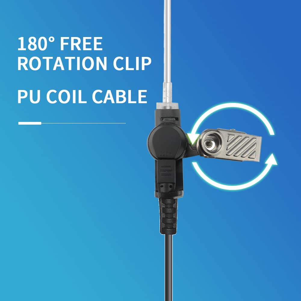 3.5mm Two-Way Radio Earpiece with 1 Pin Acoustic Tube - Listen Only Ham Radio Headset for Retevis RT22P RB19 RB19P B3H B3S Walkie-Talkies (5 Pack) - Ideal for Security, Construction & Event Communication