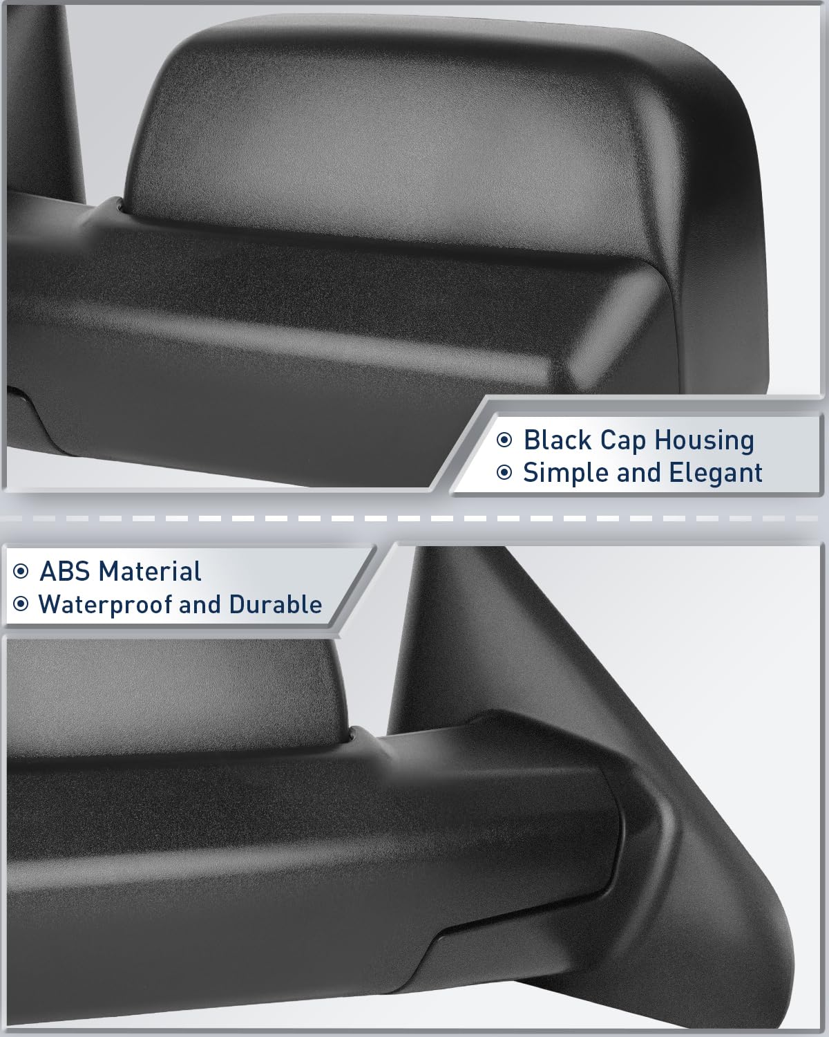 ECCPP Power Heated Towing Mirrors for Dodge Ram 1500/2500/3500 (2002-2009) - Black Side Mirrors with Adjustable Control | Perfect for Towing, Off-Roading & Truck Upgrades