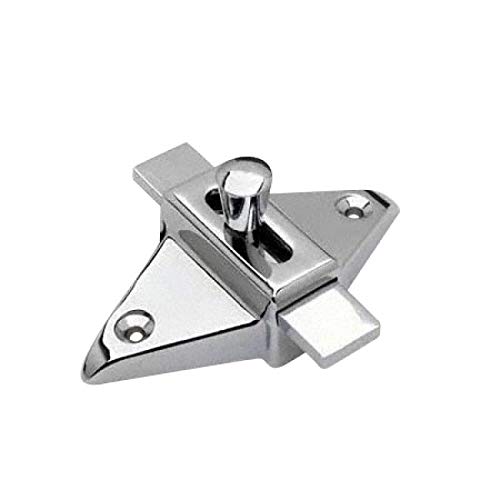 Chrome Plated Surface Mounted Diamond Shaped Bathroom Partition Door Slide Latch - Durable & Secure Lock for Commercial Restrooms, Public Toilets, and Office Bathrooms