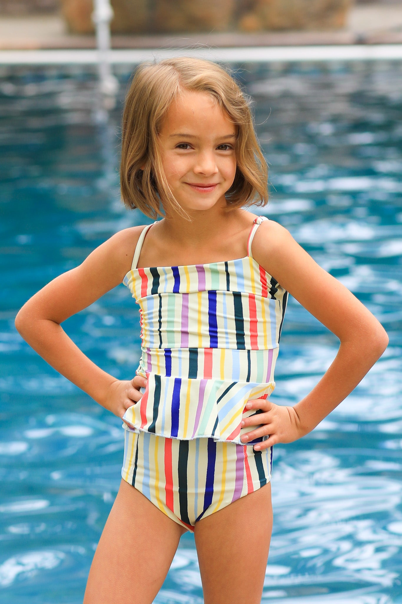 Cora Reversible Tankini for Girls - 2-in-1 Swimwear Top & Bottom Set - $38 - Perfect for Beach, Pool & Summer Vacation