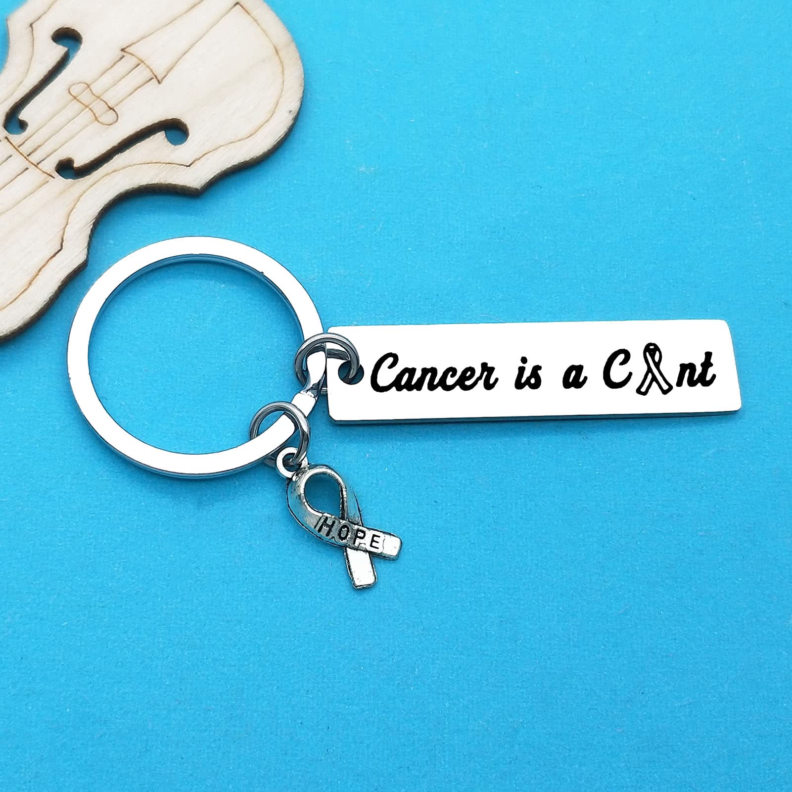 Courageous Cancer Survivor Keychain - Inspirational Gift for Cancer Fighters & Survivors - Get Well Soon Present for Women & Men - Perfect for Awareness Events, Support Groups & Daily Encouragement