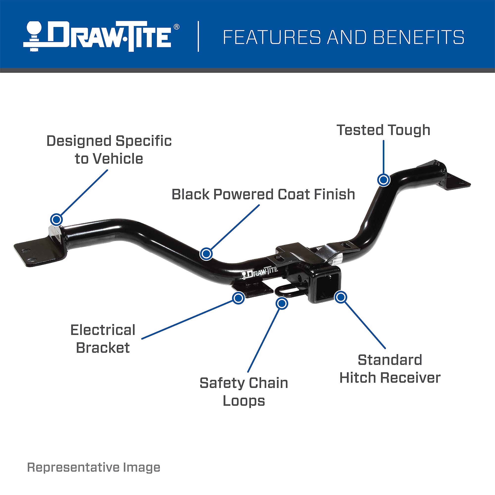Draw-Tite 41524 Max-E-Loader Class IV Trailer Hitch - 2 Inch Rear Receiver - 600/6000 lbs Weight Capacity (Tongue/Gross) - Heavy Duty Towing for Trucks, SUVs & Trailers - Perfect for Hauling Boats, Campers & Cargo