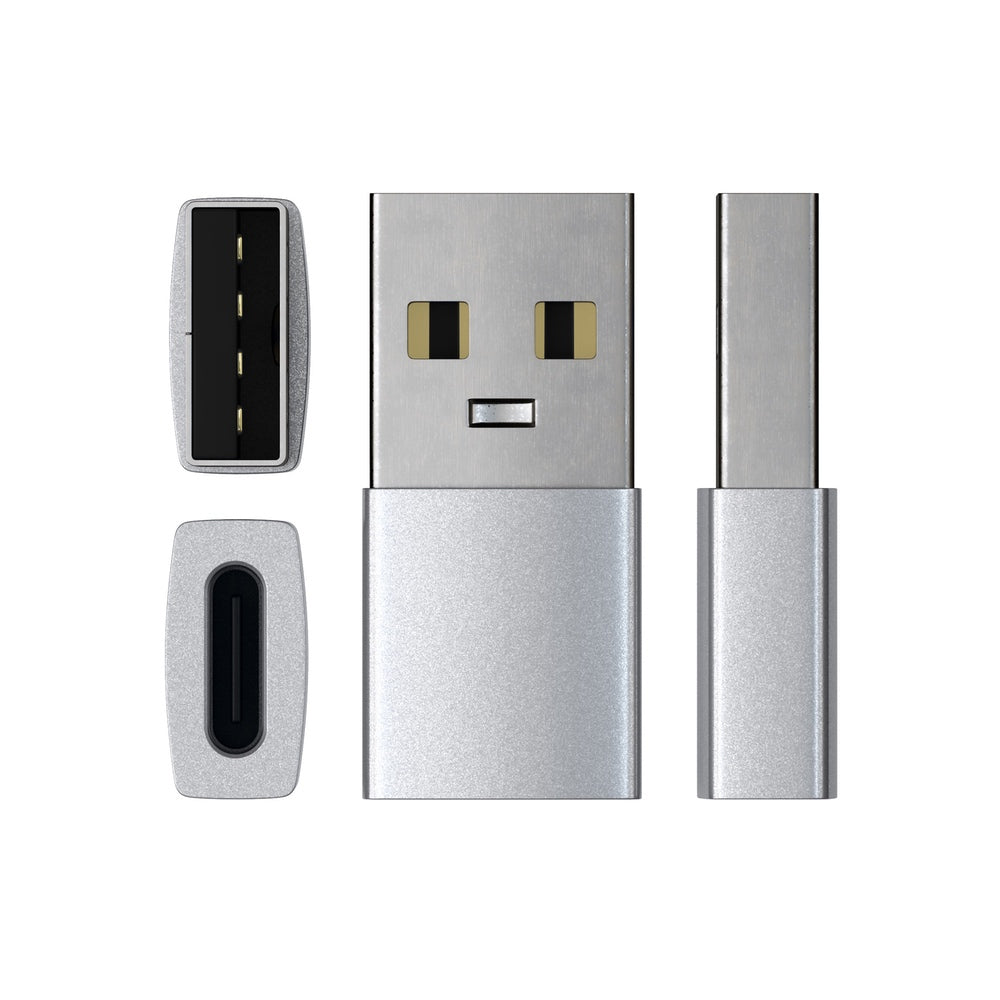 Satechi Aluminum USB A to USB C Adapter - High-Speed Data Transfer & Charging for MacBook, iPad, Samsung Galaxy & More - Perfect for Home, Office & Travel