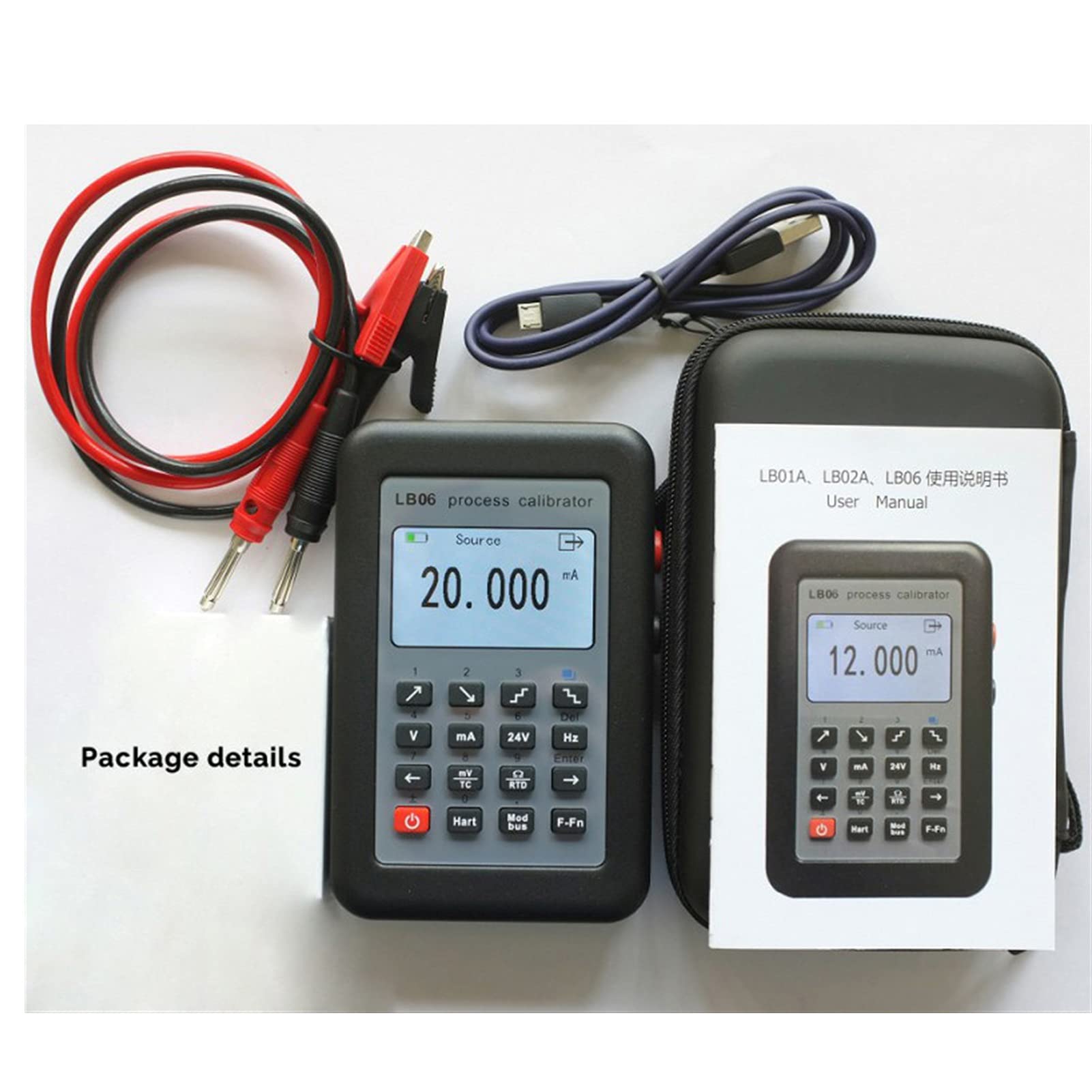 LB06 MODBUS RTU HART Communicator - Process Calibrator for PT100, 4-20mA, 0-10V Signal Calibration | Industrial Instrument Testing & Field Maintenance Tool