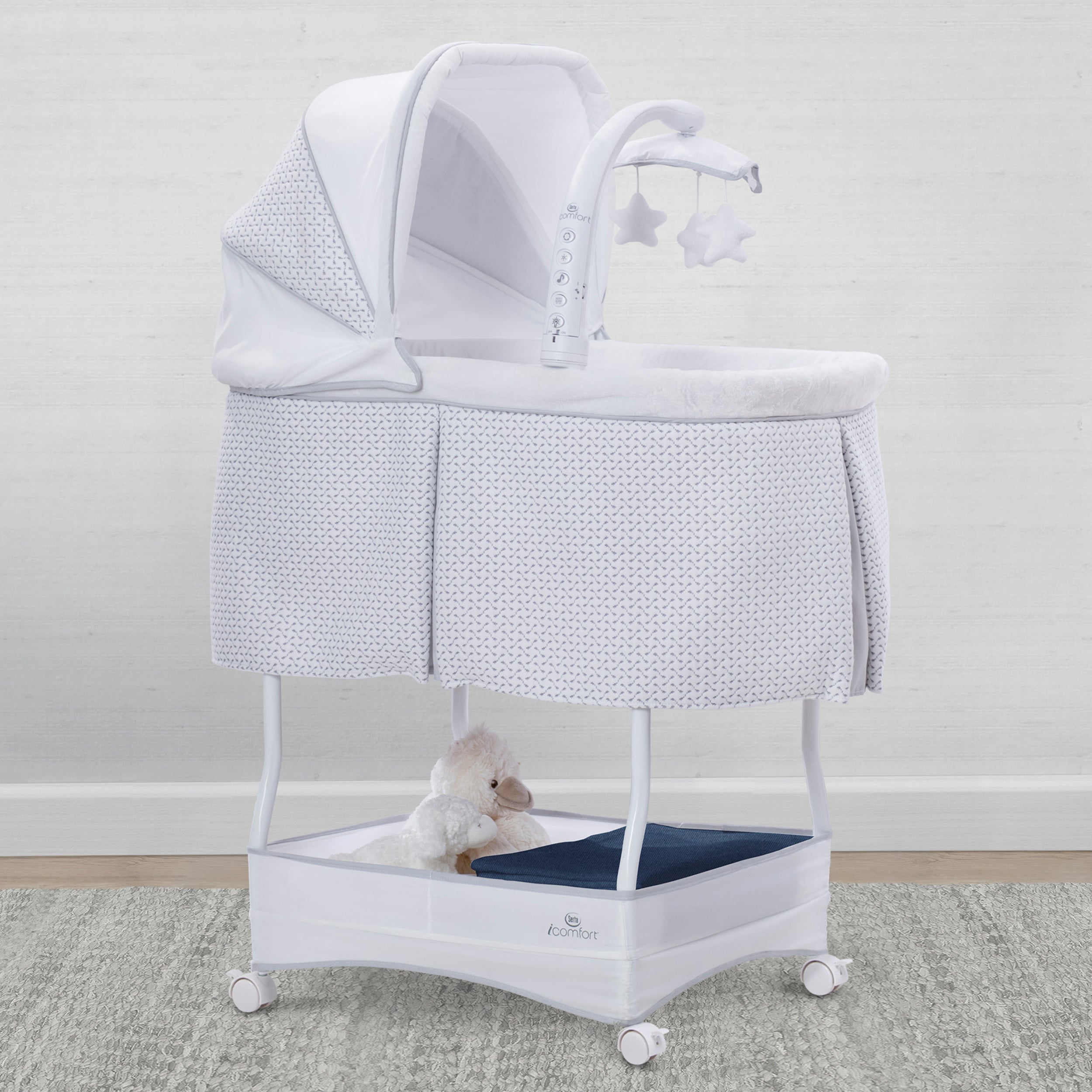 iComfort Auto Glide Bassinet - Portable Baby Crib with Smooth Rocking Motion for Newborns & Infants | Perfect for Nursery, Bedroom & Travel Use