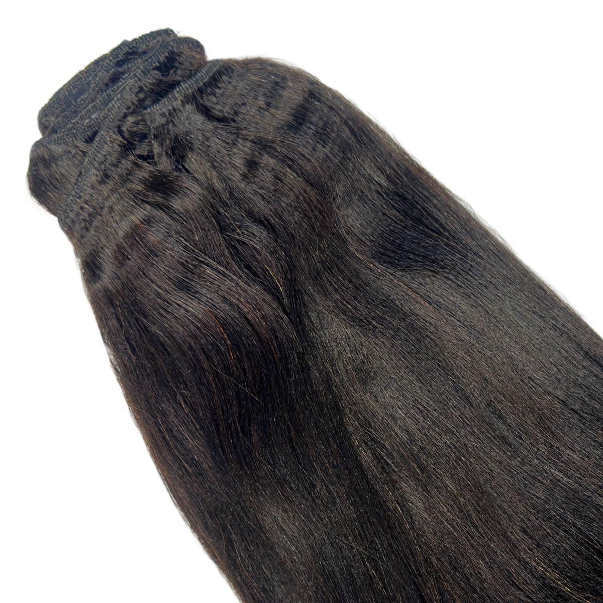 Yaki Straight 100% Human Hair Clip-In Extensions - Natural Look for Styling & Volume | Perfect for Daily Wear, Parties & Special Occasions