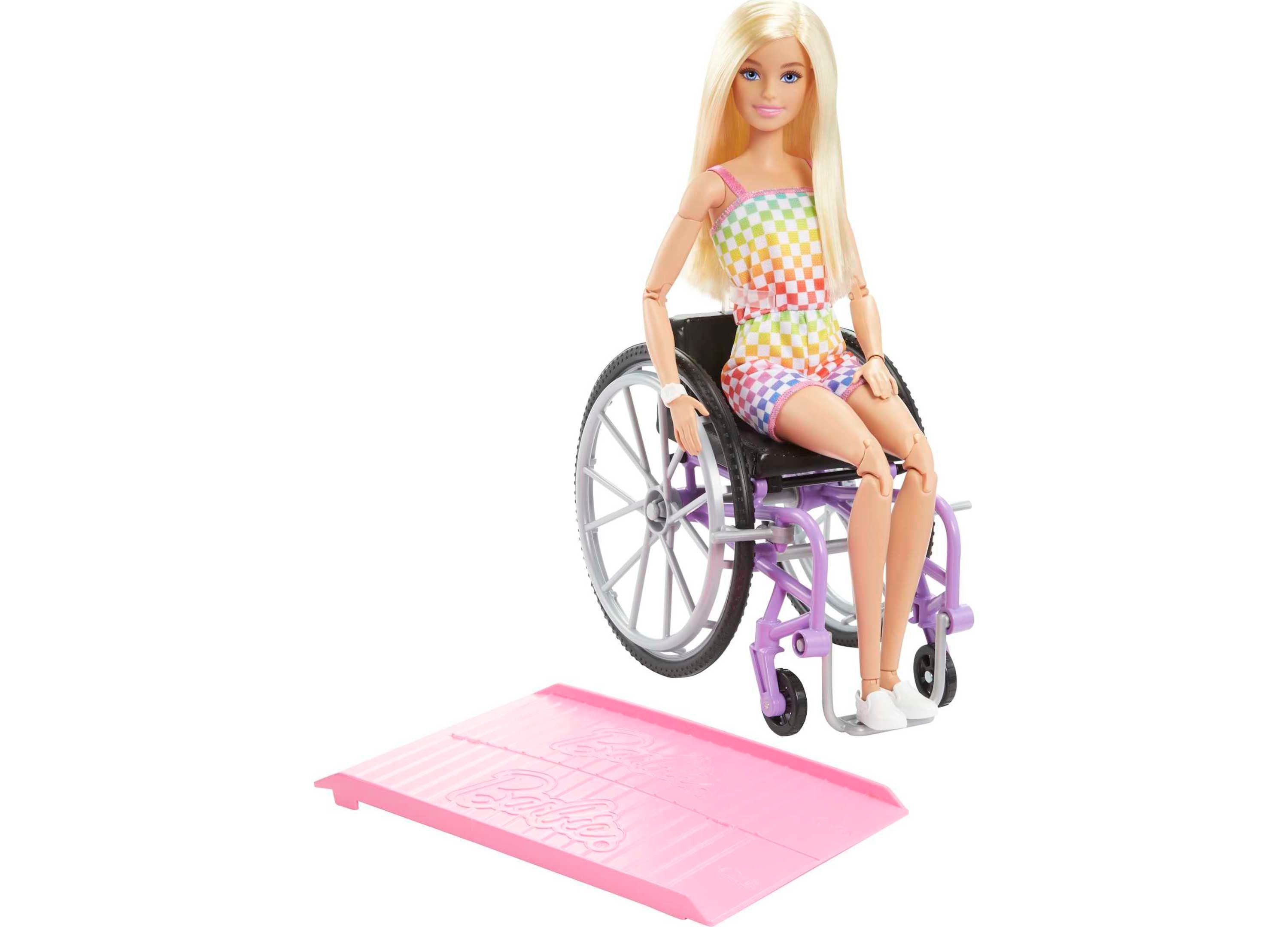 Barbie Fashionistas Doll with Wheelchair & Ramp - Blonde Hair Blue Eyes - Inclusive Play for Kids & Collectors