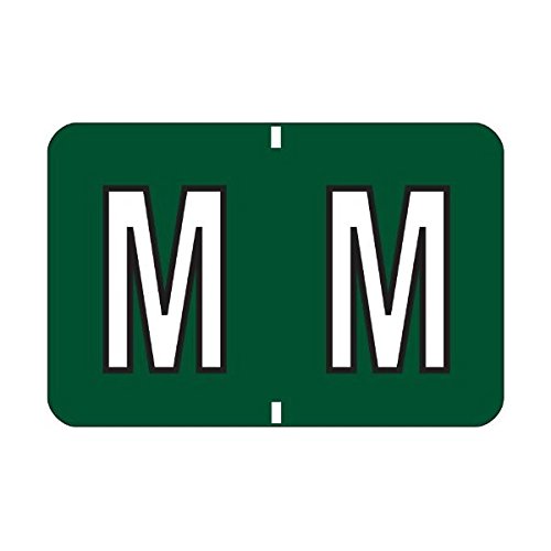 Smead 66732 Barkley-Compatible Labels, Letter M Size, 1 x 1.5 Inches, Dark Green, 500 Labels per Roll - Perfect for Office Filing, Organizing Documents, and Color-Coding Systems