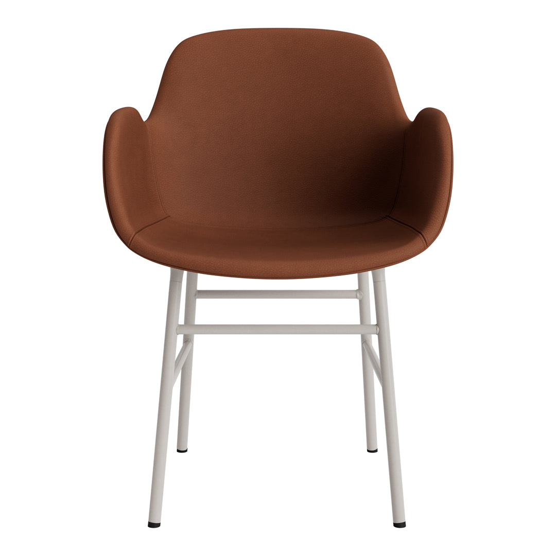 Modern Form Armchair with Sturdy Metal Legs & Soft Upholstery - Perfect for Living Room, Office, or Reading Nook