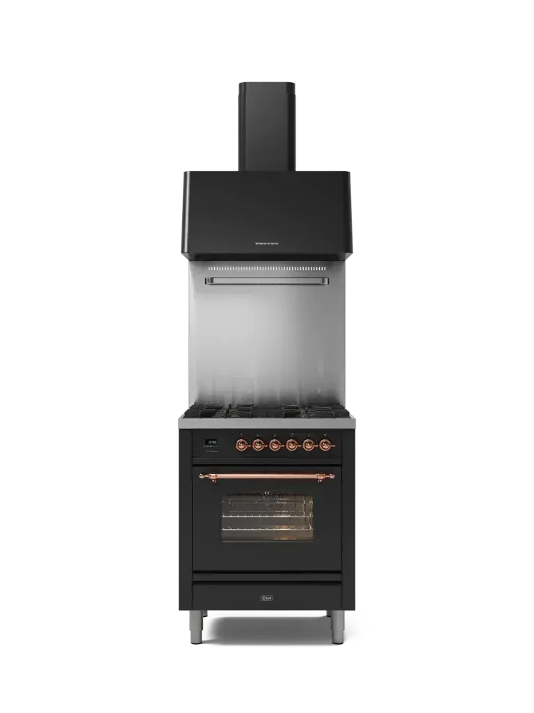 ILVE Nostalgie 70cm Enameled Steel Single Oven Range Cooker with 4 Gas Burners - Perfect for Home Kitchens & Professional Cooking