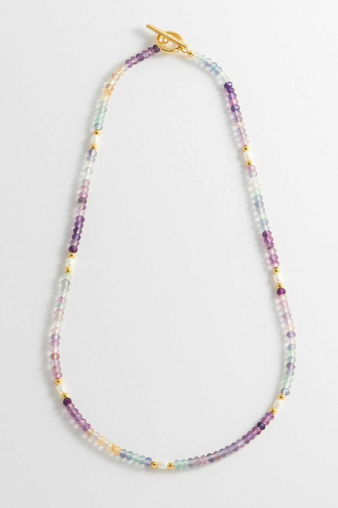 Gemstone Pearl T Bar Beaded Necklace for Women - Elegant Layering Jewelry for Party, Wedding & Everyday Wear