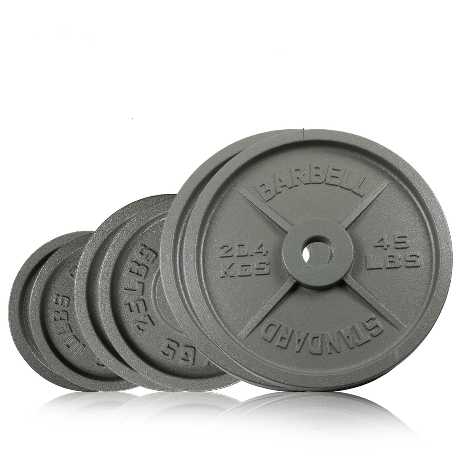Kitpor 2 Inch Olympic Grip Weight Plates - 2.5/5/10/25/35/45 lbs Cast Iron Standard Strength Training Plates for Weight Loss, Cardio & Home Gym Workouts - Perfect for CrossFit, Powerlifting & Fitness Training