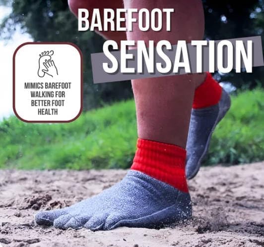 Konjoun Super Socks - Men's Barefoot Running Socks for Outdoor Activities & Grounding | Perfect for Trail Running, Hiking & Natural Wellness