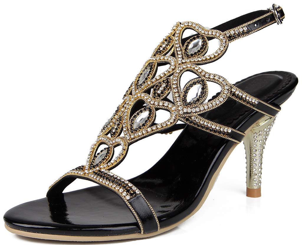 LizFoYa Women's Sweetheart Strappy Stiletto Heels - Elegant High Heel Sandals for Evening Dresses, Parties & Weddings