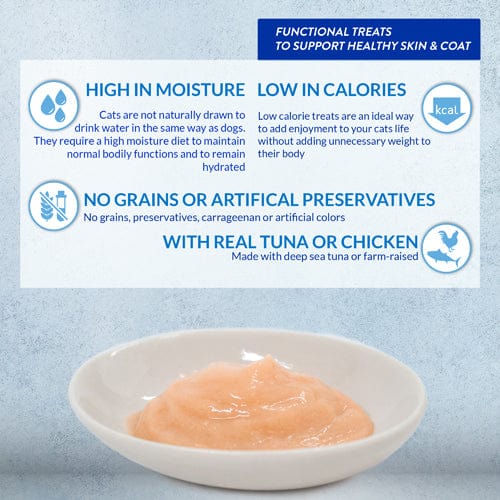 Inaba Churu Skin & Coat Tuna Recipe Creamy Purée Cat Treats - Delicious & Nutritious Cat Snacks for Healthy Skin & Shiny Coat - Perfect for Training, Bonding & Treating Your Feline Friend