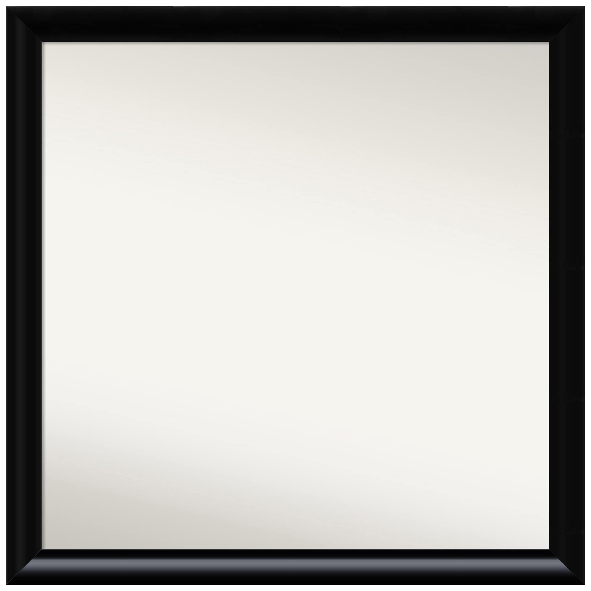 Amanti Art 28x28 Inch Non-Beveled Custom Wall Mirror with Steinway Black Scoop Frame - Bathroom, Living Room, Bedroom Decor - Various Sizes Available - Elegant Black Framed Mirror for Home & Office